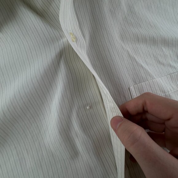 Brooks Brothers 16.5 32 Striped Ivory Gray Slim Fit Point Non Iron Button Up - Picture 9 of 16